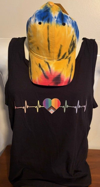 Pride Pulse Rainbow Heart Tank Top