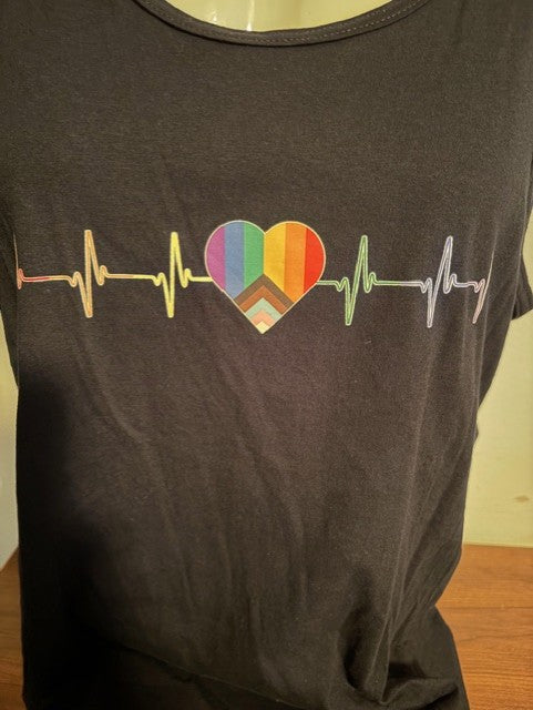 Pride Pulse Rainbow Heart Tank Top