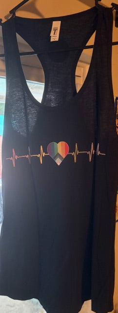 Pride Pulse Rainbow Heart Tank Top