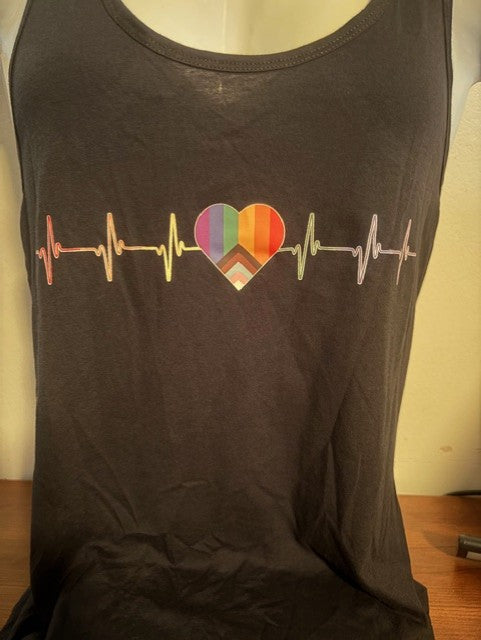 Pride Pulse Rainbow Heart Tank Top