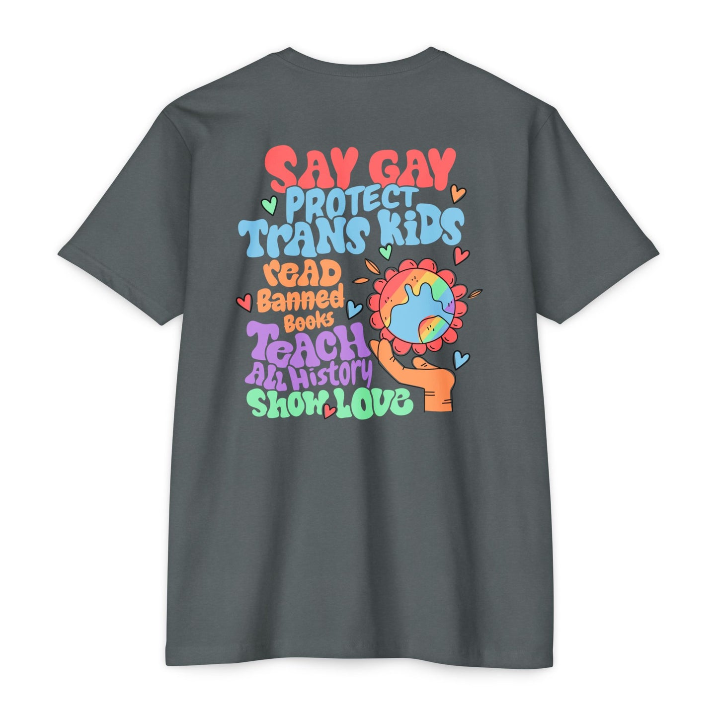 Say Gay and Read Banned Books Metal Gray Comfort Color T-Shirt